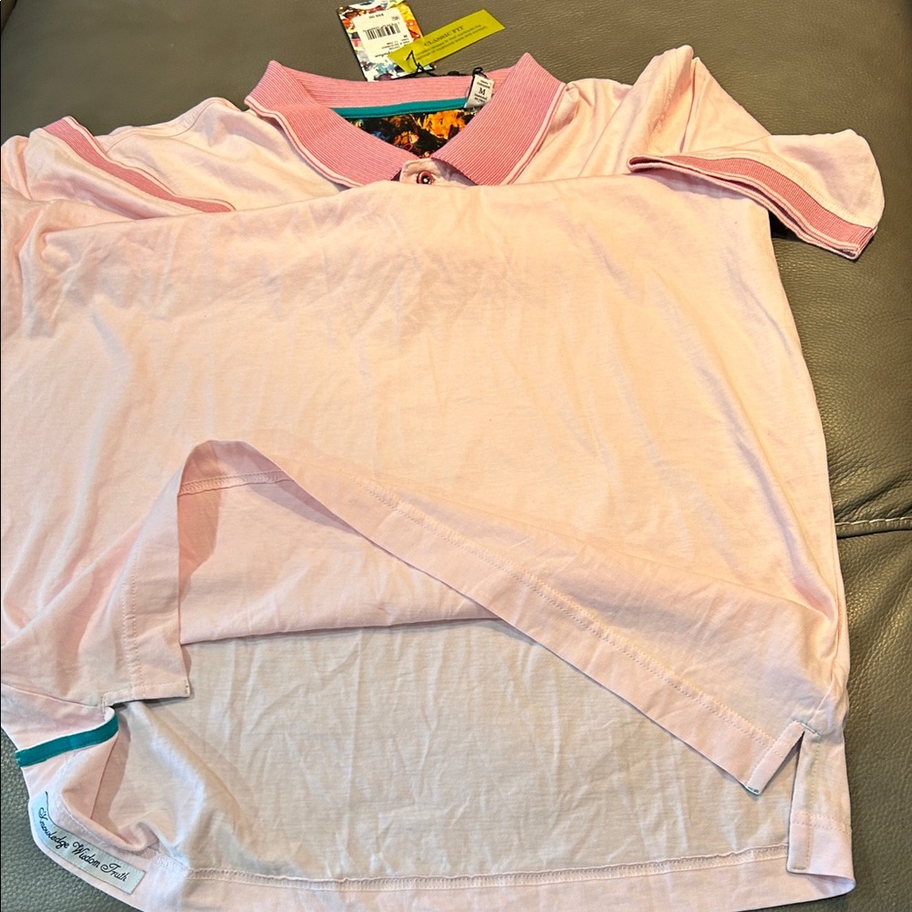 Robert Graham Pink Polo Shirt, size M, NWT - Picture 6 of 6